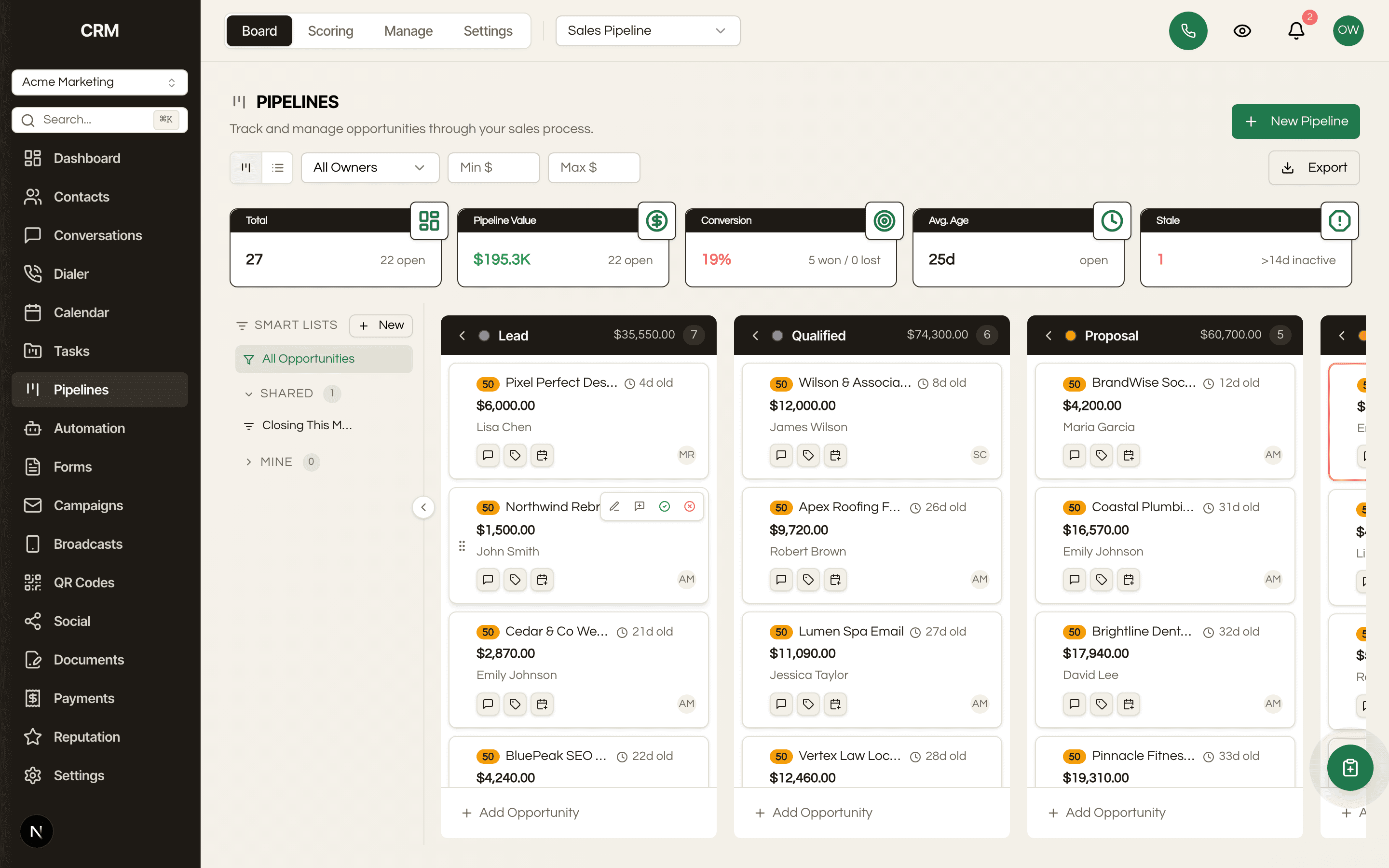 Visual pipelines