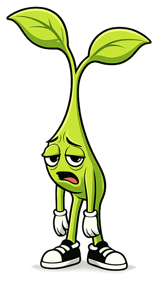 A tired, drooping sprout