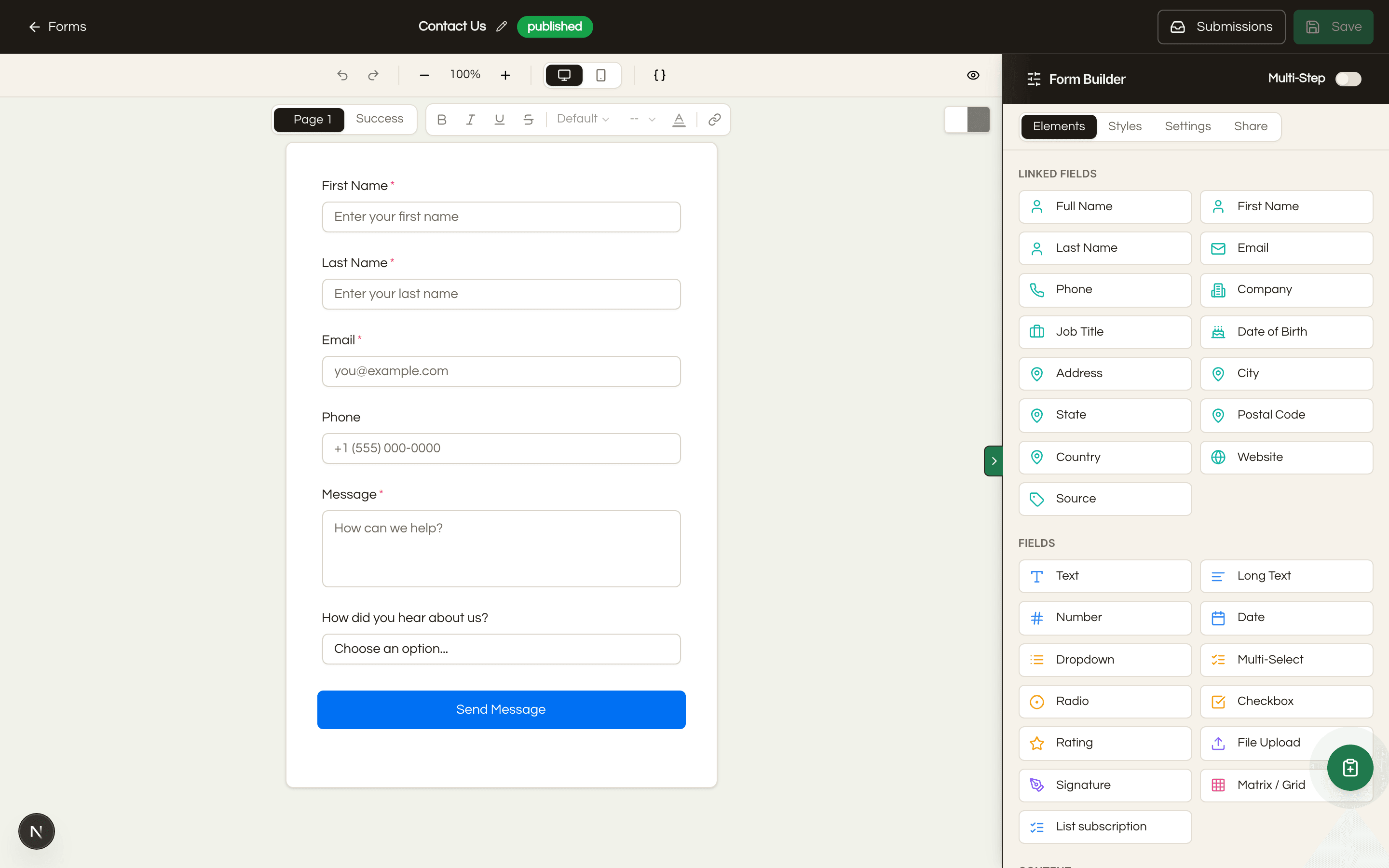 Forms & Booking in the Seedly CRM