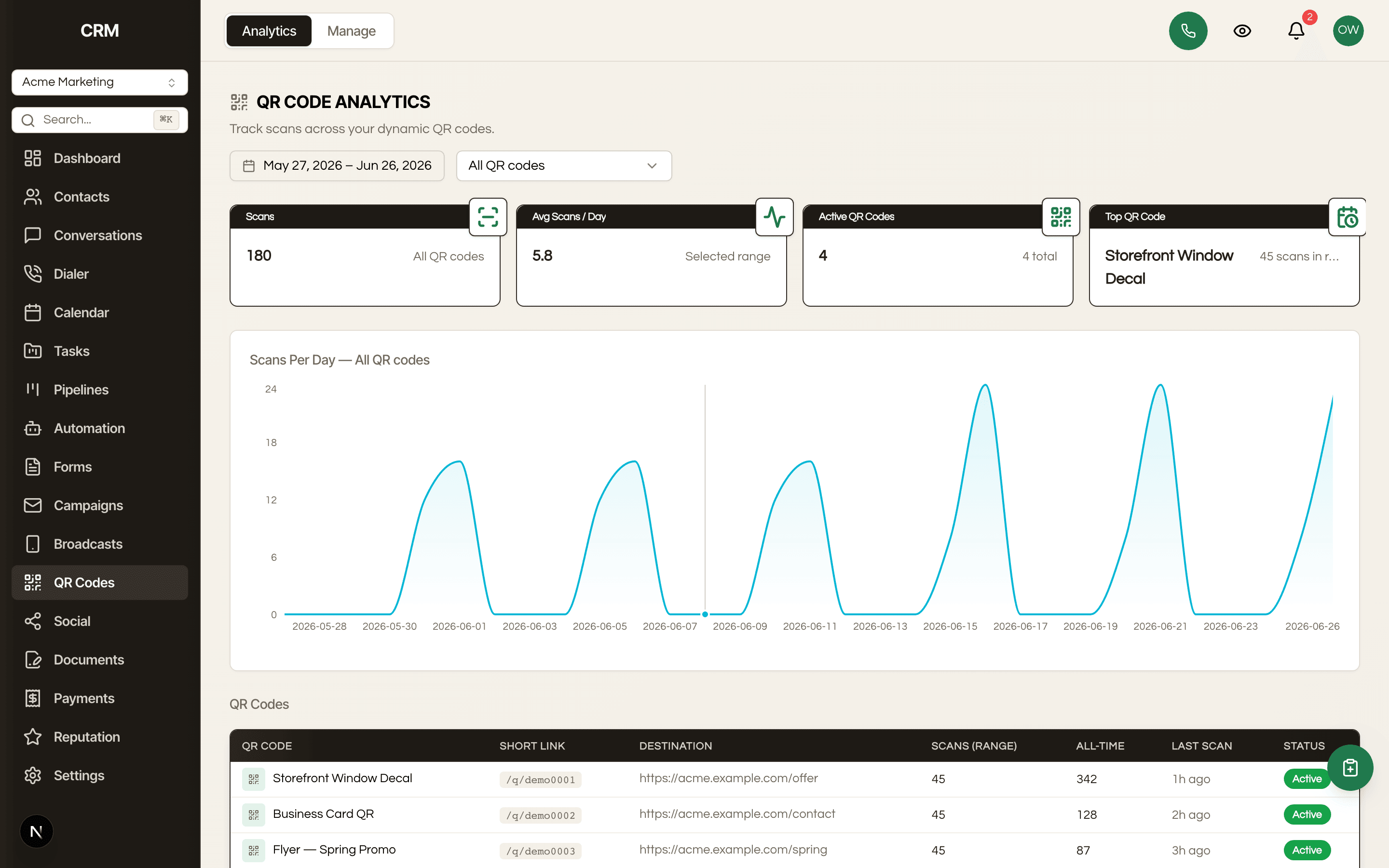 QR Codes in the Seedly CRM