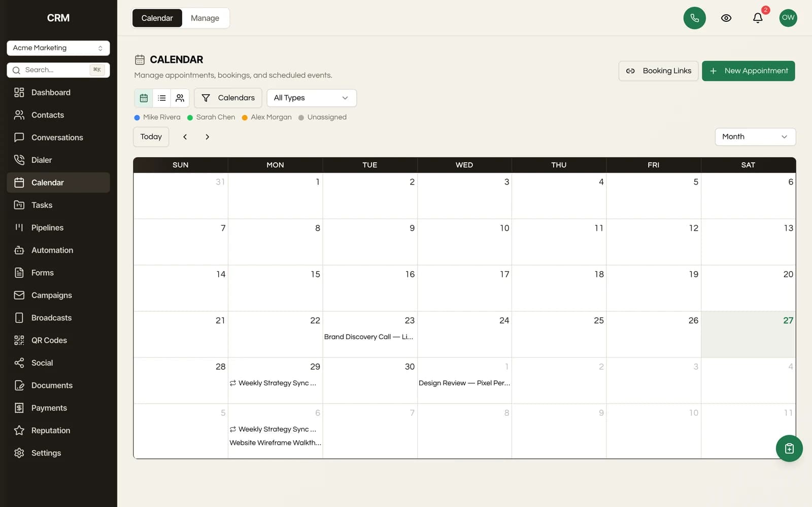 Calendars, both directions