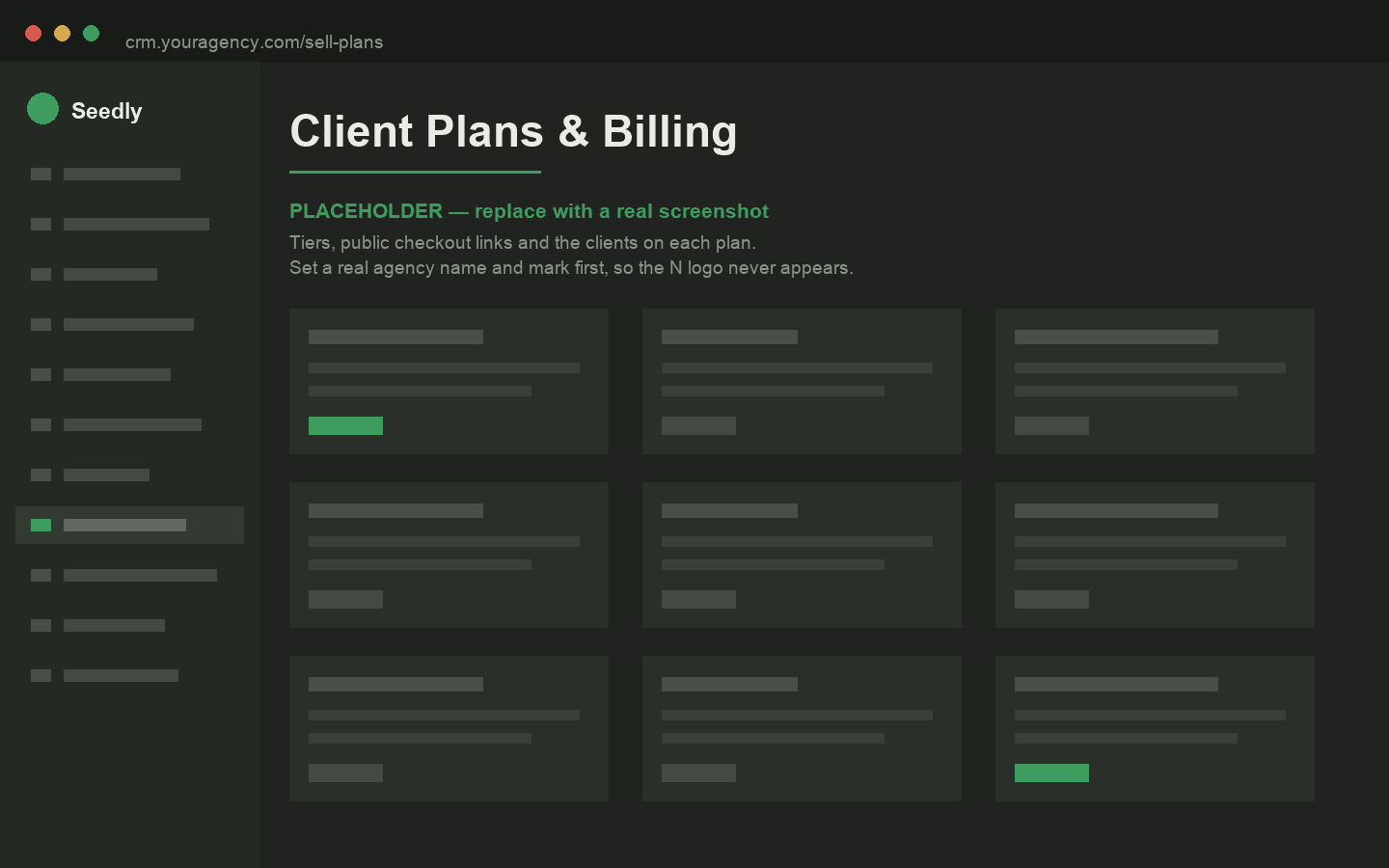 The plan builder and public checkout in Seedly CRM