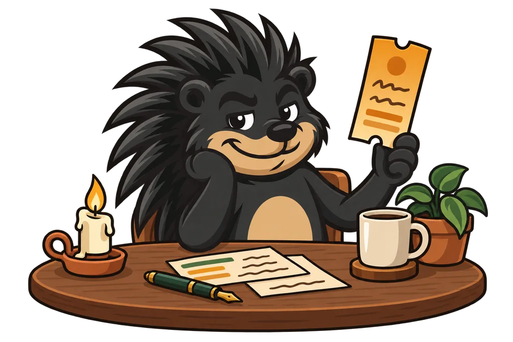 Pixl holds a fading paper day pass next to a burning candle