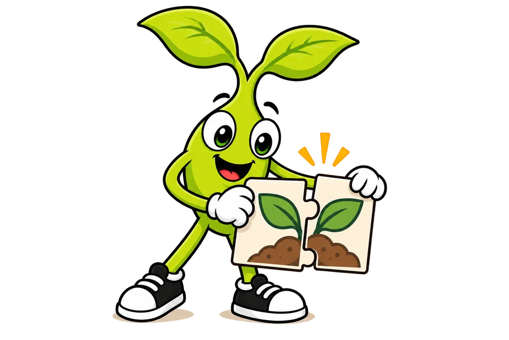 Sprout fits two halves of a paper puzzle together into one picture